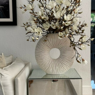 Large Eternity Vase with Magnolias and Driftwood